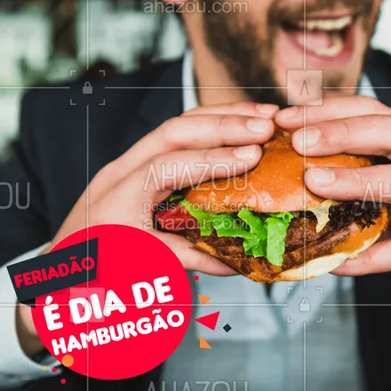 posts, legendas e frases de hamburguer para whatsapp, instagram e facebook: Que tal um hambúrguer hoje? #hamburguer #gastronomia #ahazoutaste #feriado