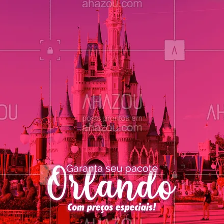 posts, legendas e frases de agências & agentes de viagem para whatsapp, instagram e facebook: Temos pacotes para Orlando a partir de R$XXXX ou 10x de XXXX reais! Entre em contato e saiba mais!
#Disney #AhazouTravel #PacotesDeViagem