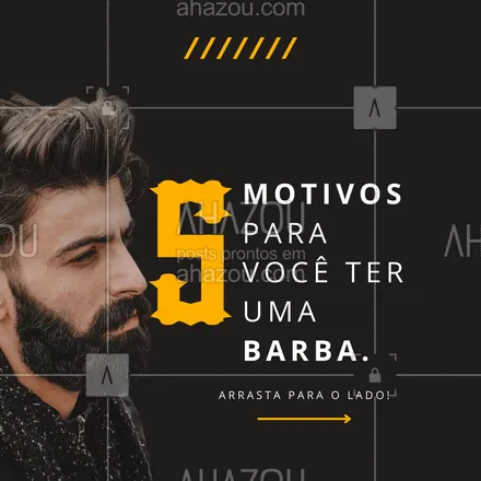 posts, legendas e frases de barbearia para whatsapp, instagram e facebook: Um homem barbudo é um homem completo. Mais completo que isso, só quando a barba está em dia! 😎
#AhazouBeauty #barba  #barbearia  #barbeiro  #barbeiromoderno  #barbeirosbrasil  #barber  #barberLife  #barberShop  #barbershop  #brasilbarbers  #cuidadoscomabarba 