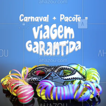 posts, legendas e frases de agências & agentes de viagem para whatsapp, instagram e facebook: Sua viagem de carnaval começa aqui, aproveite nossos pacotes. 🧳 #AhazouTravel #agenciadeviagens #agentedeviagens #viagem #trip #viagens #carnaval #feriado