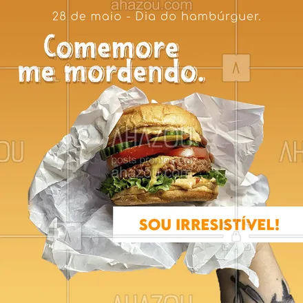 posts, legendas e frases de hamburguer para whatsapp, instagram e facebook: Neste dia, atenda o pedido do burgão, comemore dando aquela mordida! Irresistível de mais para não fazer o pedido. ❤??
#ahazoutaste  #hamburgueriaartesanal #hamburgueria #burgerlovers #burger #artesanal