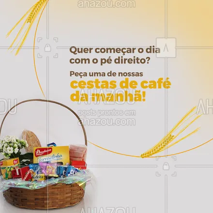 posts, legendas e frases de cafés para whatsapp, instagram e facebook: Garanta uma refeição saborosa e com variedade para o seu café da manhã! 🥰 #ahazoutaste #barista  #cafeteria #cafédamanhã #cesta