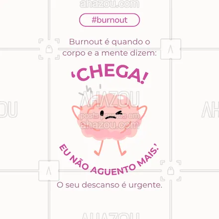 posts, legendas e frases de  para whatsapp, instagram e facebook: Você não é máquina. Quando o corpo adoece por excesso de trabalho e cobrança, o nome disso é burnout. Dê valor ao seu descanso. Pausar não é parar, é continuar com saúde.
#burnout #exaustao #descansoéprodutivo #mentesã #autocuidado #cansacoemocional