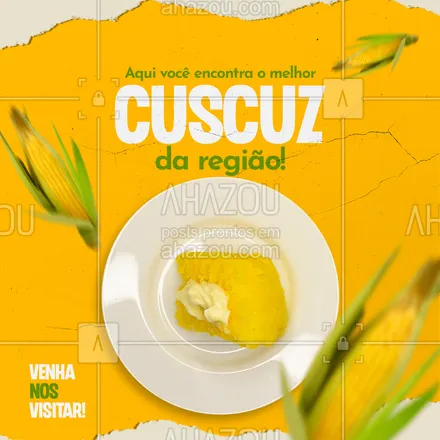 posts, legendas e frases de comidas variadas para whatsapp, instagram e facebook: Visite-nos! Aqui você encontra um dos melhores cuscuz da região!! Não vai perder essa oportunidade, não é? 🌽💖
#ahazoutaste #eat  #ilovefood  #foodlovers #cuscuz #nordeste