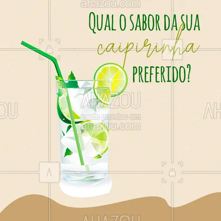 posts, legendas e frases de bares para whatsapp, instagram e facebook: Todo mundo tem um sabor de caipirinha preferido. Qual é o seu?

 #ahazoutaste  #bar #cocktails #drinks #caipirinha #morango #kiwi #limao #maracuja #frutasvermelhas #carrosselahz