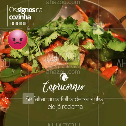 posts, legendas e frases de assuntos variados de gastronomia para whatsapp, instagram e facebook: Hahaha quem concorda marca o seu capricorniano(a) favorito aqui! ♑ #signos #cook #ahazou #astrologia #capricornio