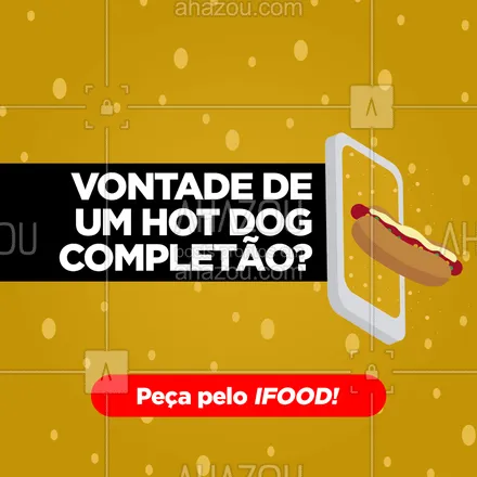 posts, legendas e frases de hot dog  para whatsapp, instagram e facebook: Chegamos no ifood! É só pedir no app!??
 #ahazoutaste #hotdog #dogao #fastfood #delivery #ifood  #food #hotdoglovers #cachorroquente