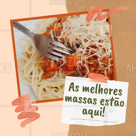 posts, legendas e frases de cozinha italiana para whatsapp, instagram e facebook: Saboreie nossas massas fresquinha feitas com muito amor! #massas #ahazoutaste #macarrao #comidaitaliana