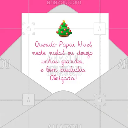 posts, legendas e frases de manicure & pedicure para whatsapp, instagram e facebook: O Papai Noel me encaminhou sua cartinha, vamos agendar seu horário e realizar seu desejo? ✉?

#unhas #manicure #nails #ahazou #natal