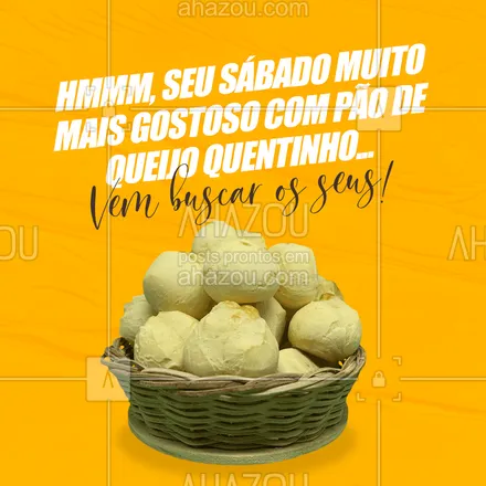 posts, legendas e frases de padaria para whatsapp, instagram e facebook: O melhor pão de queijo do seu sábado está aqui esperando por você, vem pra cá! 😋😍
#ahazoutaste #bakery  #cafedamanha  #padaria  #padariaartesanal  #panificadora  #pãoquentinho 