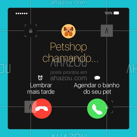 posts, legendas e frases de petshop para whatsapp, instagram e facebook: Alô, tem alguém te ligando! Tá na hora de fazer seu pedido ? #petshop #ahazoupet #pets