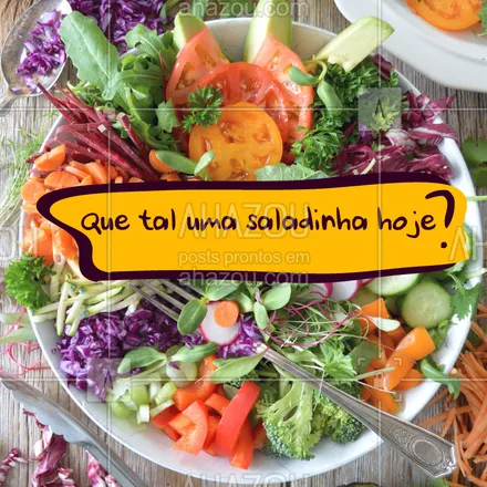 posts, legendas e frases de à la carte & self service, saudável & vegetariano para whatsapp, instagram e facebook: Aproveite o calor para se alimentar de forma leve e saudável. #alimentacao #ahazou #saudavel #salada 