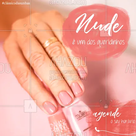 posts, legendas e frases de manicure & pedicure para whatsapp, instagram e facebook: Nude é tendência a todo momento, desde o mais rosado ao mais terroso. ? 

#AhazouBeauty  #beleza #unhasdehoje #unhas #pedicure #nailart #manicure #nude #classicosdasunhas #agendamento