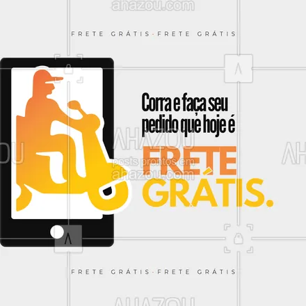 posts, legendas e frases de assuntos variados de gastronomia para whatsapp, instagram e facebook: Não vai perder a oportunidade de fazer aquele pedido com entrega grátis, né!? Acesse a nossa loja e faça já o seu pedido. 🛵 #ahazoutaste #food #comunicado #fretegrátis #promocional