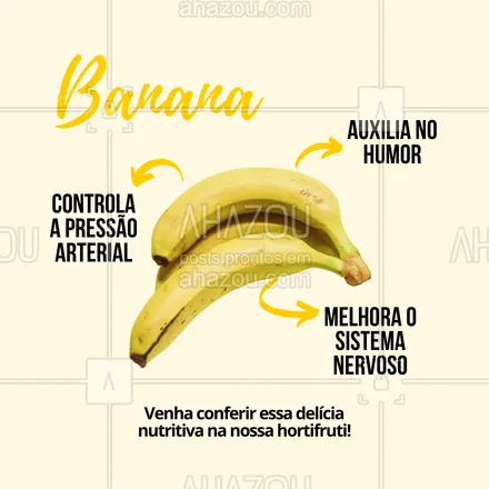 posts, legendas e frases de hortifruti para whatsapp, instagram e facebook:  Alguém aí sabia que a banana ajuda a combater a ressaca? Ela pode ser nossa aliada em vários momentos!!! #ahazoutaste #ahazoutaste #vidasaudavel #frutas #hortifruti #ahazoutaste 