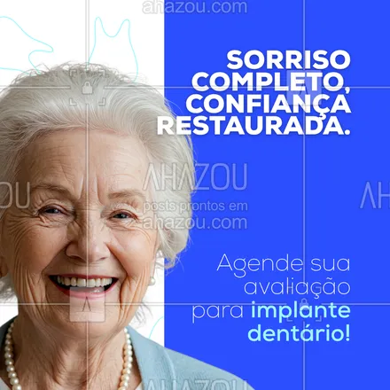 posts, legendas e frases de  para whatsapp, instagram e facebook: Com o implante dentário, você volta a sorrir, mastigar e falar com conforto e segurança.
💙 Um tratamento que transforma não só o sorriso, mas também a vida!
📲 Agende sua avaliação e dê o primeiro passo pra um novo sorriso.
#implantedentario #odontologia #sorrisosaudavel #saudebucal #autoestima #dentista #sorrisoperfeito #odontologiaintegrada #beleza #bemestar
