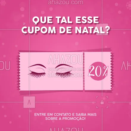 posts, legendas e frases de maquiagem para whatsapp, instagram e facebook: Gostou do cupom? 20% de desconto pra você! Entre em contato pra saber mais sobre a nossa promoção de natal!
#cupom #ahazou #natal
