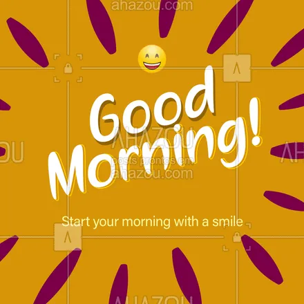 posts, legendas e frases de línguas estrangeiras para whatsapp, instagram e facebook: Bom dia! Comece seu dia com um sorriso. ❤️ #AhazouEdu  #aulasdeingles #Bomdia #goodmorning