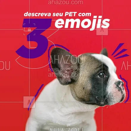 posts, legendas e frases de assuntos variados de Pets para whatsapp, instagram e facebook: Se você tivesse que descrever seu pet em 3 emojis, quais seriam eles? ?? #cats #dogs #petlovers #ahazoupet #petsofinstagram #ilovepets