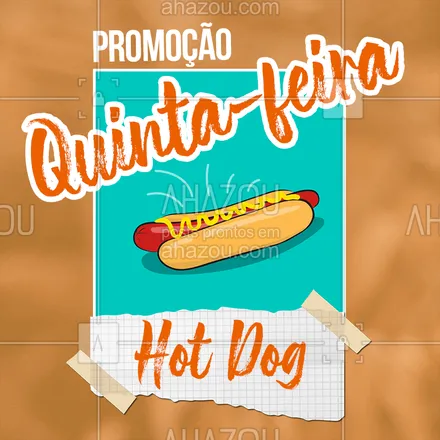 posts, legendas e frases de hot dog  para whatsapp, instagram e facebook: Hoje é Quinta-feira e tem promoção especial pra vocês! Hot dog por apenas XXX Termine a semana com essa delícia! ? #hotdog #promoção #cachorroquente #ahazoutaste 