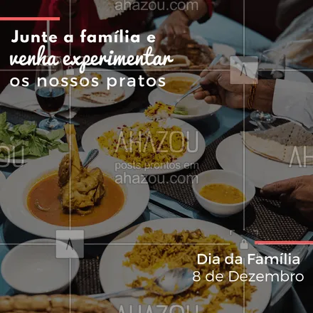 posts, legendas e frases de assuntos variados de gastronomia para whatsapp, instagram e facebook: Felicidade é comida boa + família reunida #diadafamilia #ahazouapp #food