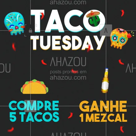 posts, legendas e frases de cozinha mexicana para whatsapp, instagram e facebook: Qual é o melhor dia da semana e por que terça-feira?  #comidamexicana  #mexico  #gastronomia  #mexicano  #mexican #ahazou  