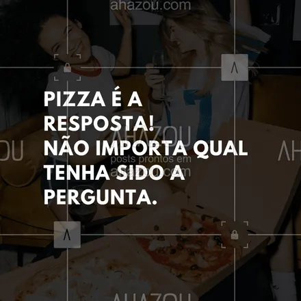 posts, legendas e frases de pizzaria para whatsapp, instagram e facebook: Pizza é a resposta! Não importa qual tenha sido a pergunta.
#ahazoutaste #pizza #pizzaria #frasedepizza