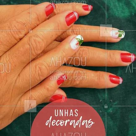 posts, legendas e frases de manicure & pedicure para whatsapp, instagram e facebook: Faça a sua unha decorada! Agende o seu horário. #unhas #ahazou #manicure #decorada #horario 