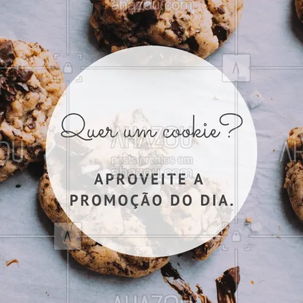 posts, legendas e frases de doces, salgados & festas para whatsapp, instagram e facebook: Só hoje! Compre 3 e leve 5. Aproveite. #cookies #amorporcookies #doces #ahazouapp #promocao