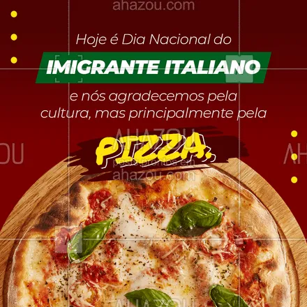 posts, legendas e frases de pizzaria para whatsapp, instagram e facebook: Um amor chamado pizza.?❤️️

#DiadoImigranteItaliano #AhazouTaste #Pizza #Pizzaria #Gastronomia 
