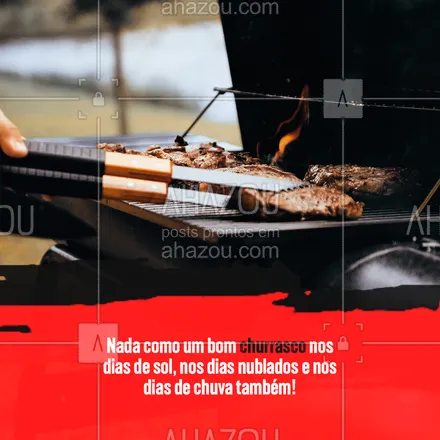 posts, legendas e frases de açougue & churrasco para whatsapp, instagram e facebook: 🥩 Churrasco é universal: não importa o dia, não importa o clima, não importa a hora... Um bom churrasco é sempre bem-vindo! 🤩😋
#ahazoutaste #açougue  #barbecue  #bbq  #churrasco  #churrascoterapia  #meatlover 