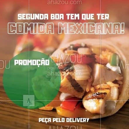 posts, legendas e frases de cozinha mexicana para whatsapp, instagram e facebook: Vai uma promoção aí? A melhor comida mexicana da região no precinho. Aproveite! #ahazoutaste #comidamexicana  #cozinhamexicana  #nachos  #texmex  #vivamexico #promo #promoção #segunda #pedido #delivery #entrega