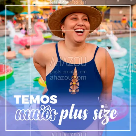 posts, legendas e frases de moda praia para whatsapp, instagram e facebook: Fique linda do seu jeitinho, com nossas peças plus size!
 #ahazou #plussize #moda #roupas