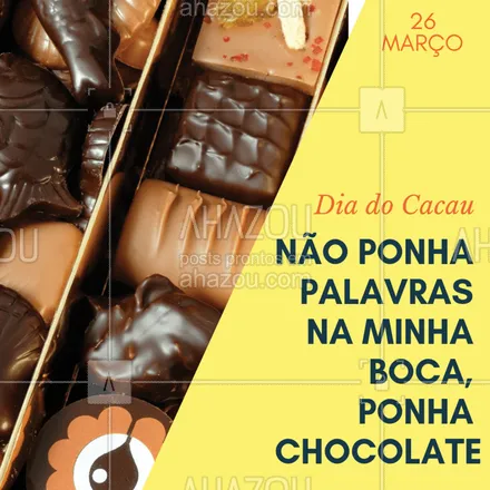 posts, legendas e frases de posts para todos para whatsapp, instagram e facebook: Vai um chocolate aí?! #cacau #chocolate