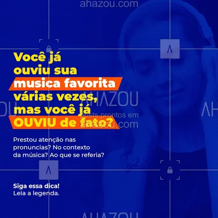 posts, legendas e frases de línguas estrangeiras para whatsapp, instagram e facebook: Preste atenção no que, muitas vezes, para dar ritmo e rimar, é comum que o artista altere levemente a pronúncia de alguma palavra. Nesses casos, verifique em um dicionário de pronúncia é a melhor opção, um site para verificar é o forvo.com. 
Bons estudos! #AhazouEdu #aulasdeingles  #aulasdefrances  #aulasdeespanhol  #aulaparticular  #aulaemgrupo 