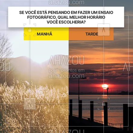 posts, legendas e frases de fotógrafos & estúdios de fotografia para whatsapp, instagram e facebook: Gostaríamos de saber a sua opinião sobre melhores horários para tirar foto, pois conseguiremos te conhecer melhor!#ahazoufotografia #foto  #photo  #photography  #fotografia  #photooftheday  #fotografiaprofissional  #picoftheday 