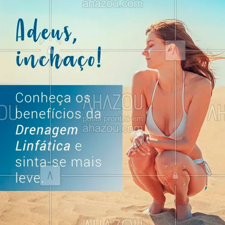 posts, legendas e frases de estética corporal para whatsapp, instagram e facebook: Está sentindo o corpo cansado e inchado? A drenagem tem o poder de te deixar mais leve, promovendo a eliminação de toxinas e retenção de líquido que incomoda tantas pessoas! Além disso, ainda reduz o estresse e relaxa o corpo. Agende já a sua! ? #drenagem #ahazou #drenagemlinfatica #esteticacorporal 