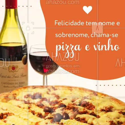 posts, legendas e frases de pizzaria para whatsapp, instagram e facebook: A felicidade não está tão longe, basta entrar em contato e ela vai até você ?? #pizza #vinho #AhazouTaste #gastronomia #felicidade 