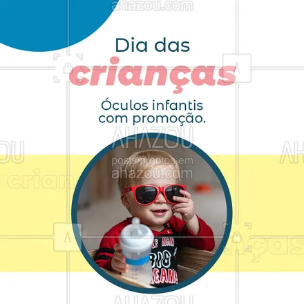 posts, legendas e frases de óticas  para whatsapp, instagram e facebook: Seu filho merece novos óculos. Venha proporcionar esse novo visual para ele agora mesmo e aproveite essa promoção. #AhazouÓticas  #oculos  #oculosdegrau  #oculosdesol  #otica  #oticas #infantil