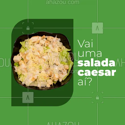 posts, legendas e frases de saudável & vegetariano para whatsapp, instagram e facebook: Com a nossa salada caesar sua dieta nunca será triste e sem sabor. Peça já a sua. #ahazoutaste #fit #vegan #salada #saudável