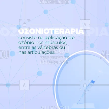 posts, legendas e frases de assuntos variados de Saúde e Bem-Estar para whatsapp, instagram e facebook: O ozônio é um gás que contém 3 átomos de oxigênio e sua aplicação aumenta a oxigenação no local, podendo aliviar dores, aumentar a resposta do sistema imunológico e diversos outros benefícios. Lembrando que somente médicos(as) ou enfermeiros(as) podem realizar essa técnica. #ozonioterapia #terapia #AhazouSaude #ozonio #curiosidades #saúde