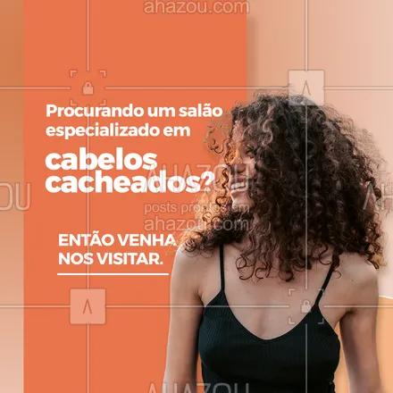 posts, legendas e frases de cabelo para whatsapp, instagram e facebook: Aqui seus cachos são os protagonistas. Entre em contato 📱 (inserir número), agende um horário e tenha os melhores tratamentos para um cacheado perfeito. #cabeloperfeito #hair #hairstylist #AhazouBeauty #hidratacao #cabeleireiro #salaodebeleza #cabelo #cabelocacheado #cabeloondulado #cabelocrespo #cachos