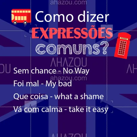 Expressões comuns nas aulas de inglês