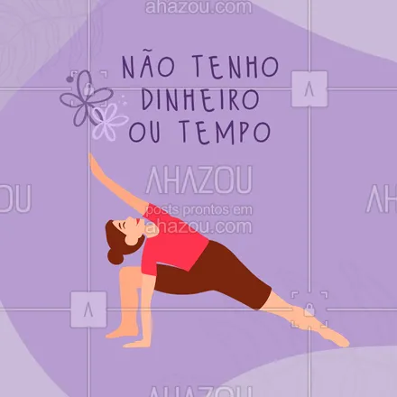 posts, legendas e frases de yoga para whatsapp, instagram e facebook: Em quantos outros fatores da sua vida você diz que não consegue, não tem tempo, não tem idade e mais um monte de outras desculpas? Exclua o não conseguir da sua vida e tome as rédeas da sua vida. Você consegue! Você pode!?‍♀? Qual a desculpa que você mais usa? #AhazouSaude #meditation #yogalife #yoga #namaste #yogainspiration #desculpas #motivacional #yogaparatodos