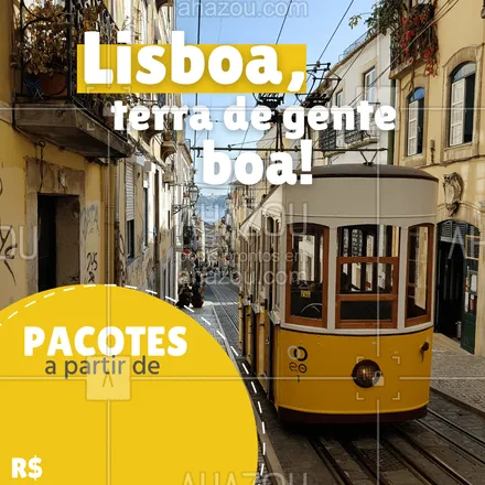 posts, legendas e frases de agências & agentes de viagem para whatsapp, instagram e facebook: Pacotes promocionais para Lisboa a partir de R$ XX. Aproveite e curta as maravilhas de Portugal! ?✈ #viagens #viageminternacional #viajar #agenciadeviagens #AhazouTravel #AhazouTravel 