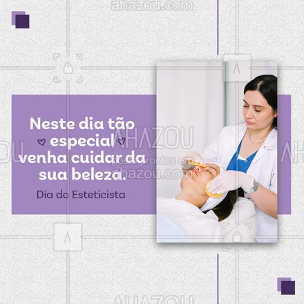 posts, legendas e frases de estética corporal para whatsapp, instagram e facebook: Não tem hora melhor para você cuidar da sua beleza, venha nos visitar. 💜
20 de novembro - dia do esteticista
#AhazouBeauty #beleza #estetica #esteticaavancada #esteticacorporal #esteticista #saúde