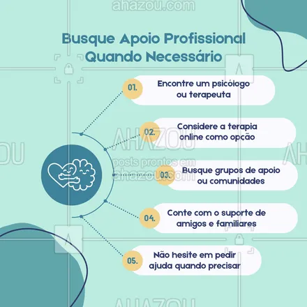 posts, legendas e frases de saúde mental para whatsapp, instagram e facebook: O suporte profissional é fundamental no tratamento do burnout. Contar com a orientação de um psicólogo ou terapeuta pode ajudar a compreender melhor suas emoções e encontrar formas saudáveis de lidar com o estresse. Você não está sozinho! 💙 #ApoioProfissional #CombateAoBurnout #BemEstarMental #SaúdeMental #AhazouSaude #viverbem #qualidadedevida 