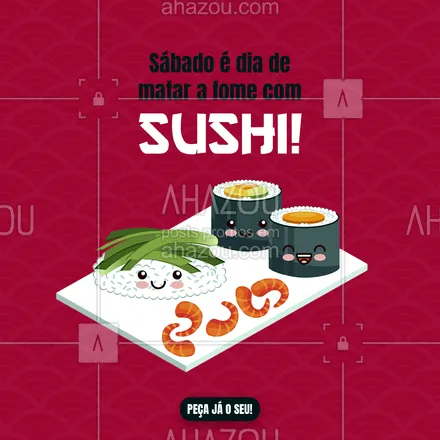 posts, legendas e frases de cozinha japonesa para whatsapp, instagram e facebook: Sábado com sushi = combinação perfeita!
Estamos prontos para te atender, entre em contato 📲(inserir WhatsApp) e peça já seu combo de comida japonesa no melhor restaurante da região!

#ahazoutaste #sushitime  #sushilovers  #sushidelivery  #japanesefood  #comidajaponesa  #japa 