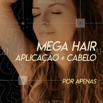 posts, legendas e frases de cabelo para whatsapp, instagram e facebook: Mega hair em promoção! ? Aproveite e agende o horário da sua aplicação de megahair! #megahair #cabelo #ahazou #cabeleireiro