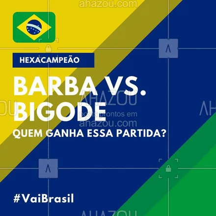 posts, legendas e frases de barbearia para whatsapp, instagram e facebook: E aí, qual a sua escolha? ? #copa #brasil #ahazou #futebol #hexa #hexacampeao #vaibrasil #barba #bigode #ahazounacopa